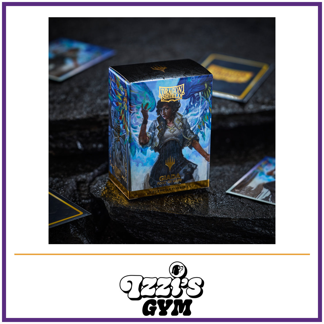 Dragon Shield Legendary Series - Giada, Font of Hope - Card Sleeves - 100 Count — New product photo with the approved Izzi’s Gym logo