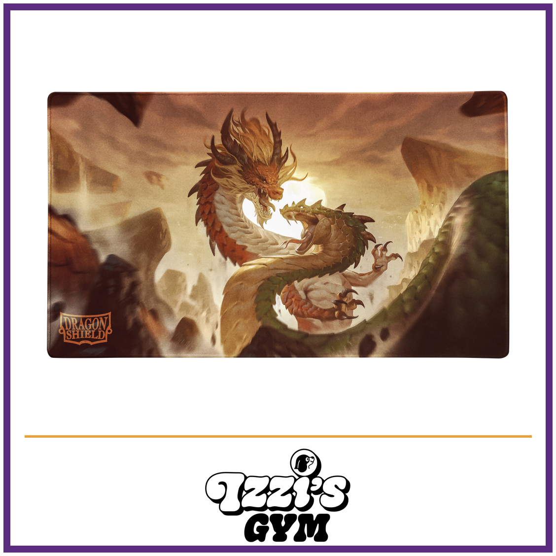 Dragon Shield Wood Snake 2025 - TCG Playmat — New product photo with the approved Izzi’s Gym logo