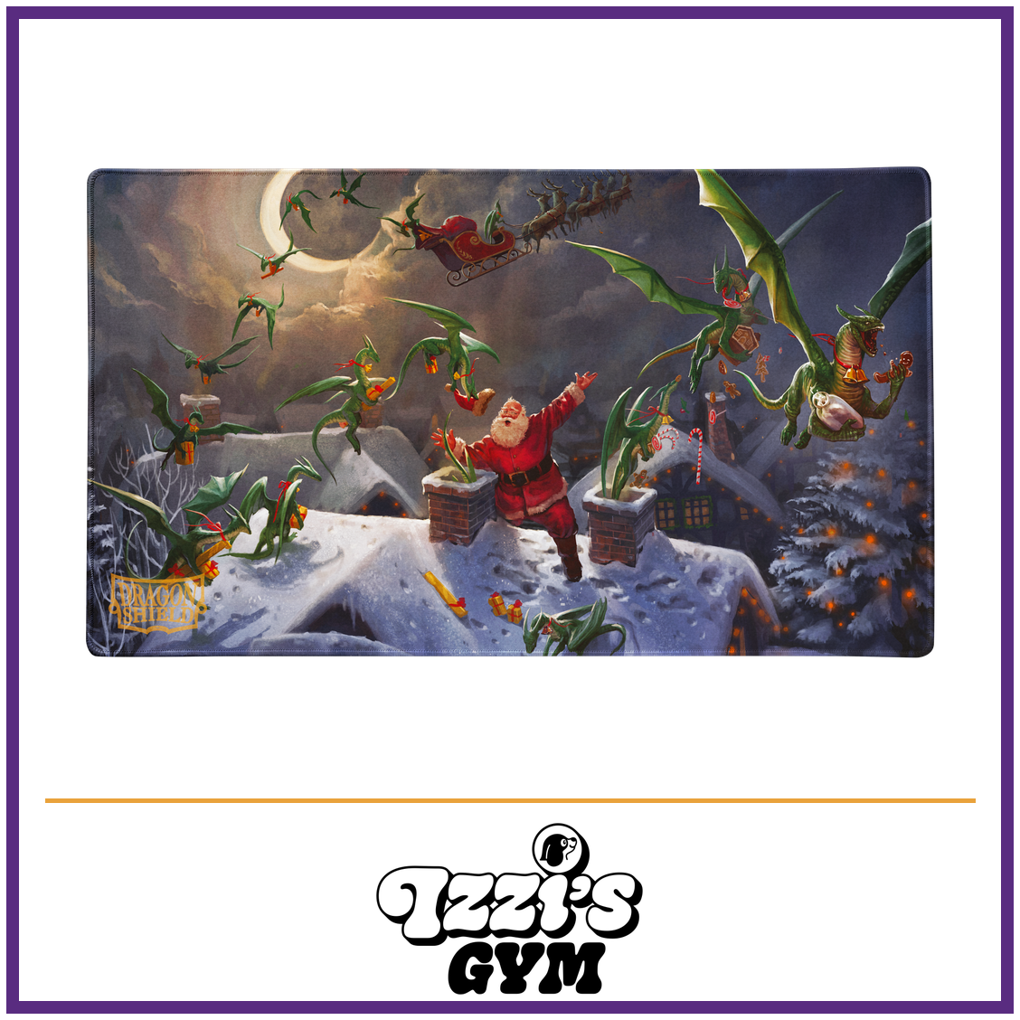 Dragon Shield Christmas 2023 - TCG Playmat — New product photo with the approved Izzi’s Gym logo