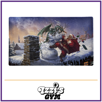 Dragon Shield Christmas 2025 - TCG Playmat — New product photo with the approved Izzi’s Gym logo