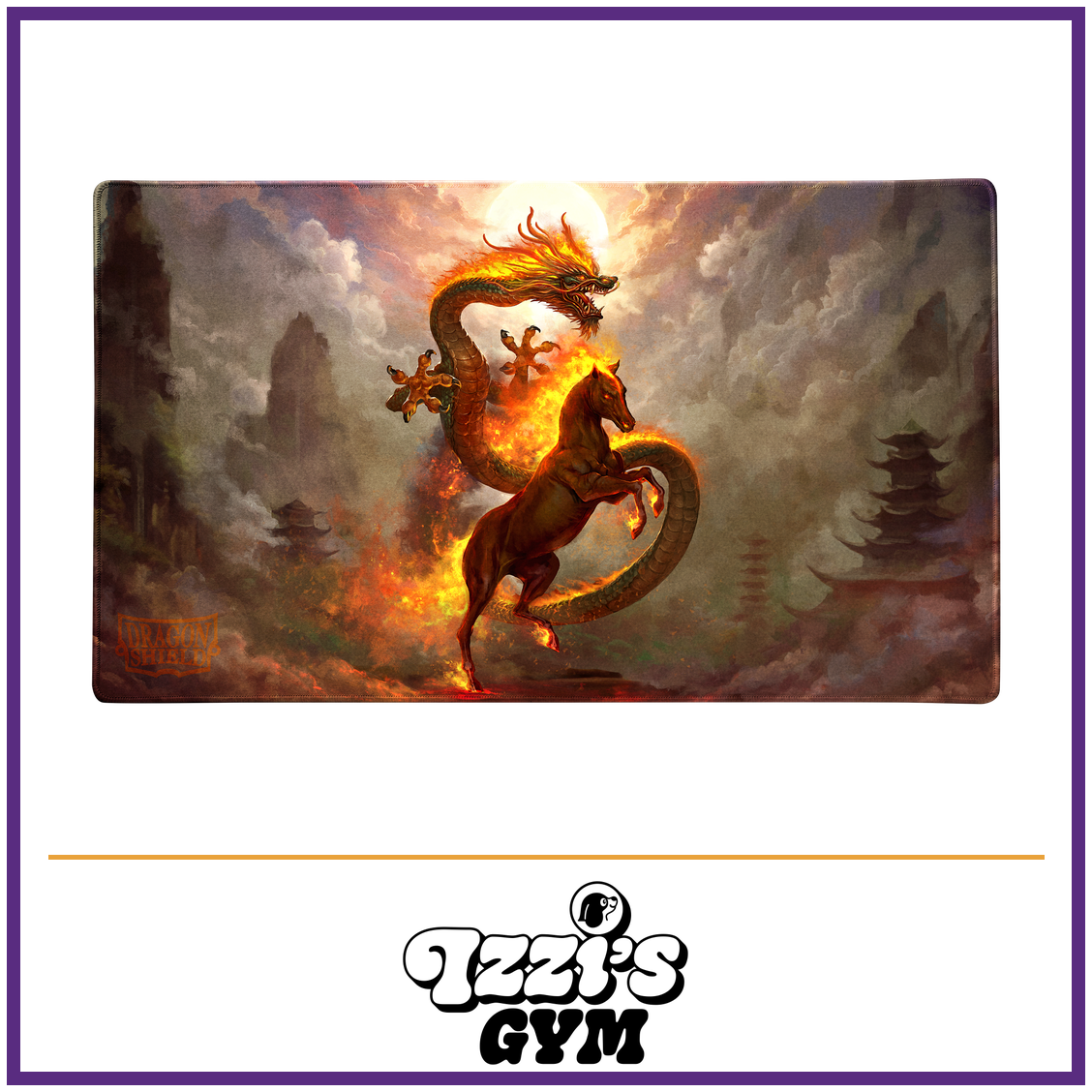 Dragon Shield Fire Horse 2026 - TCG Playmat — New product photo with the approved Izzi’s Gym logo