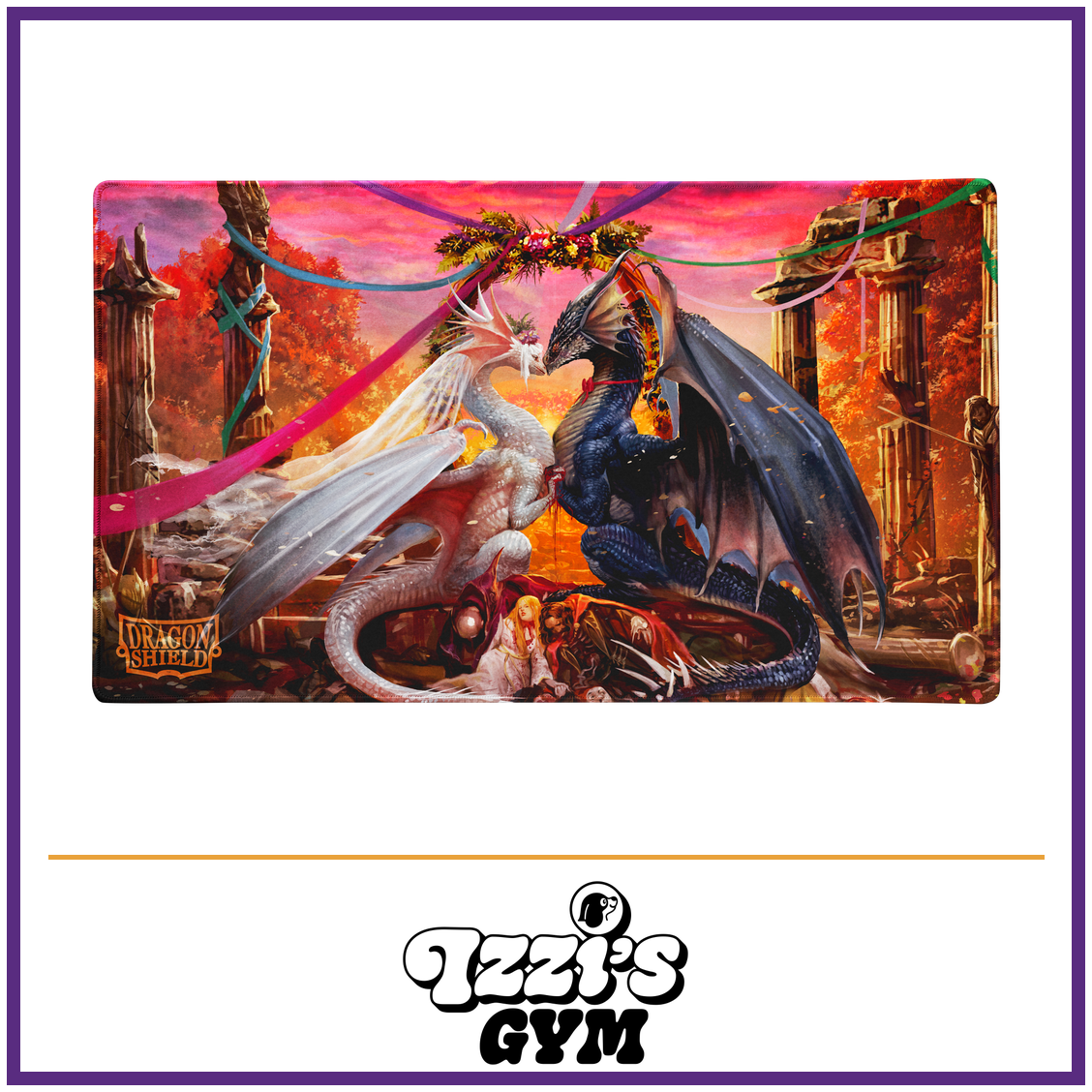 Dragon Shield Valentine Dragon 2023 - TCG Playmat — New product photo with the approved Izzi’s Gym logo