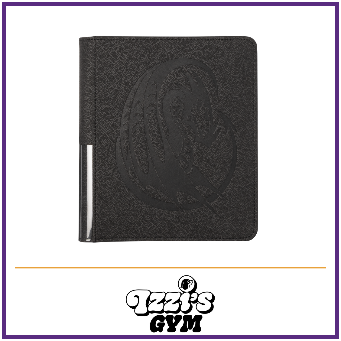 Dragon Shield Card Codex Portfolio 160 - Iron Grey — New product photo with the approved Izzi’s Gym logo