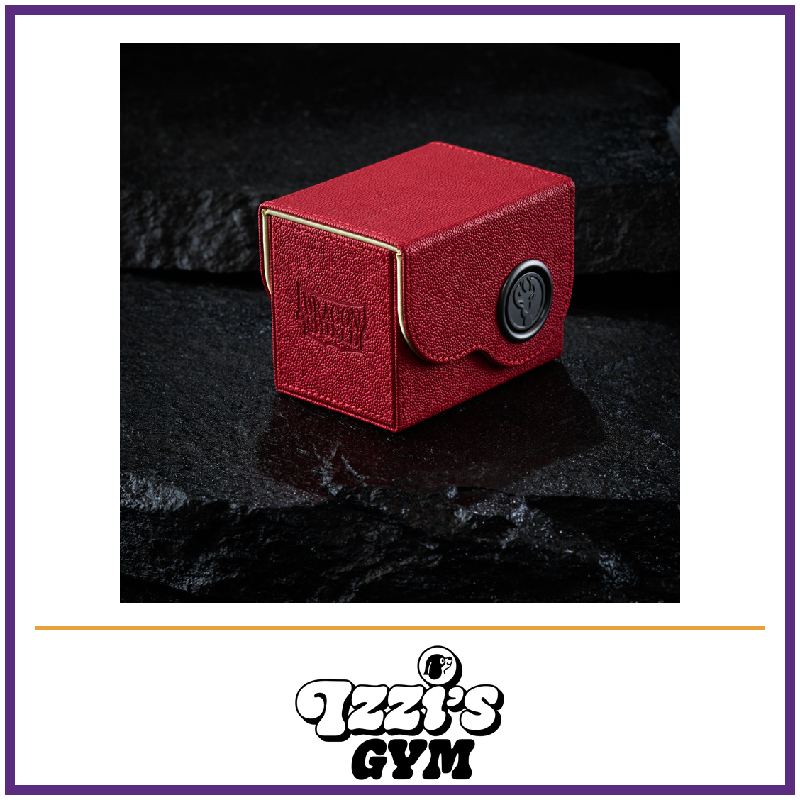 Dragon Shield Dragon Box 80+ Red & Lemon — New product photo with the approved Izzi’s Gym logo