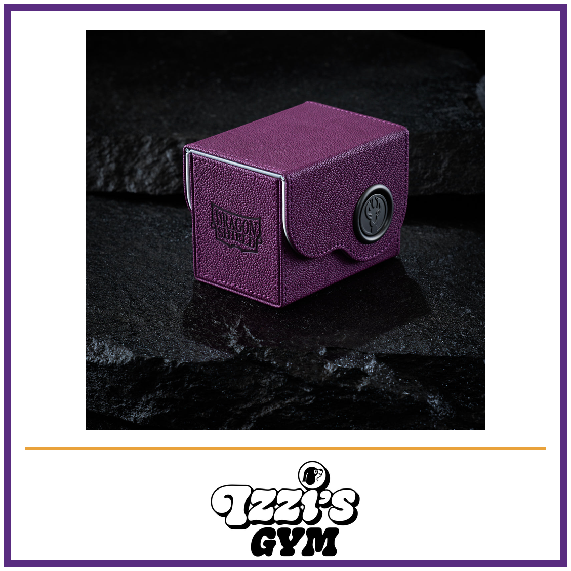 Dragon Shield Dragon Box 80+ Purple & Frost — New product photo with the approved Izzi’s Gym logo