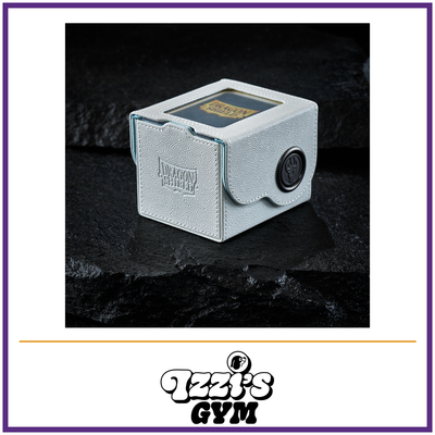 Dragon Shield Dragon Box 100+ White & Aqua — New product photo with the approved Izzi’s Gym logo