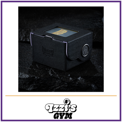 Dragon Shield Dragon Box 150+ Black & Lilac — New product photo with the approved Izzi’s Gym logo