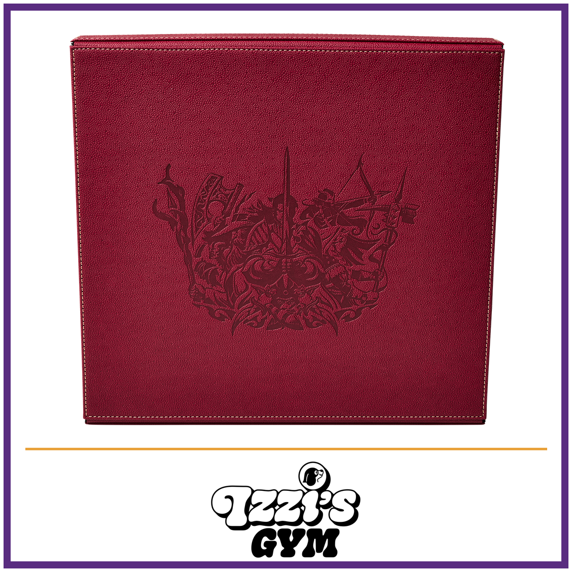 Dragon Shield Player Companion - Blood Red — New product photo with the approved Izzi’s Gym logo