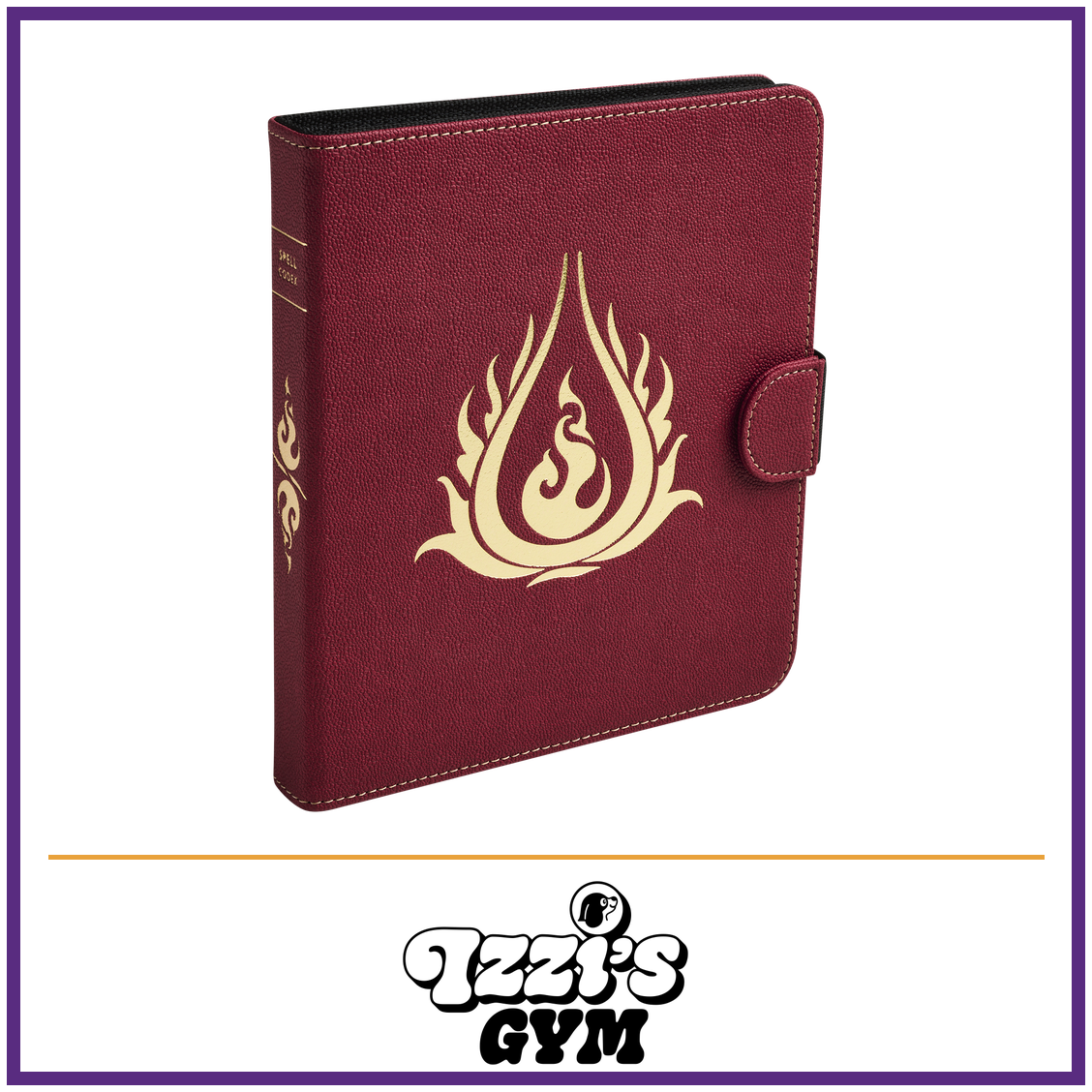 Dragon Shield Spell Codex - Blood Red — New product photo with the approved Izzi’s Gym logo