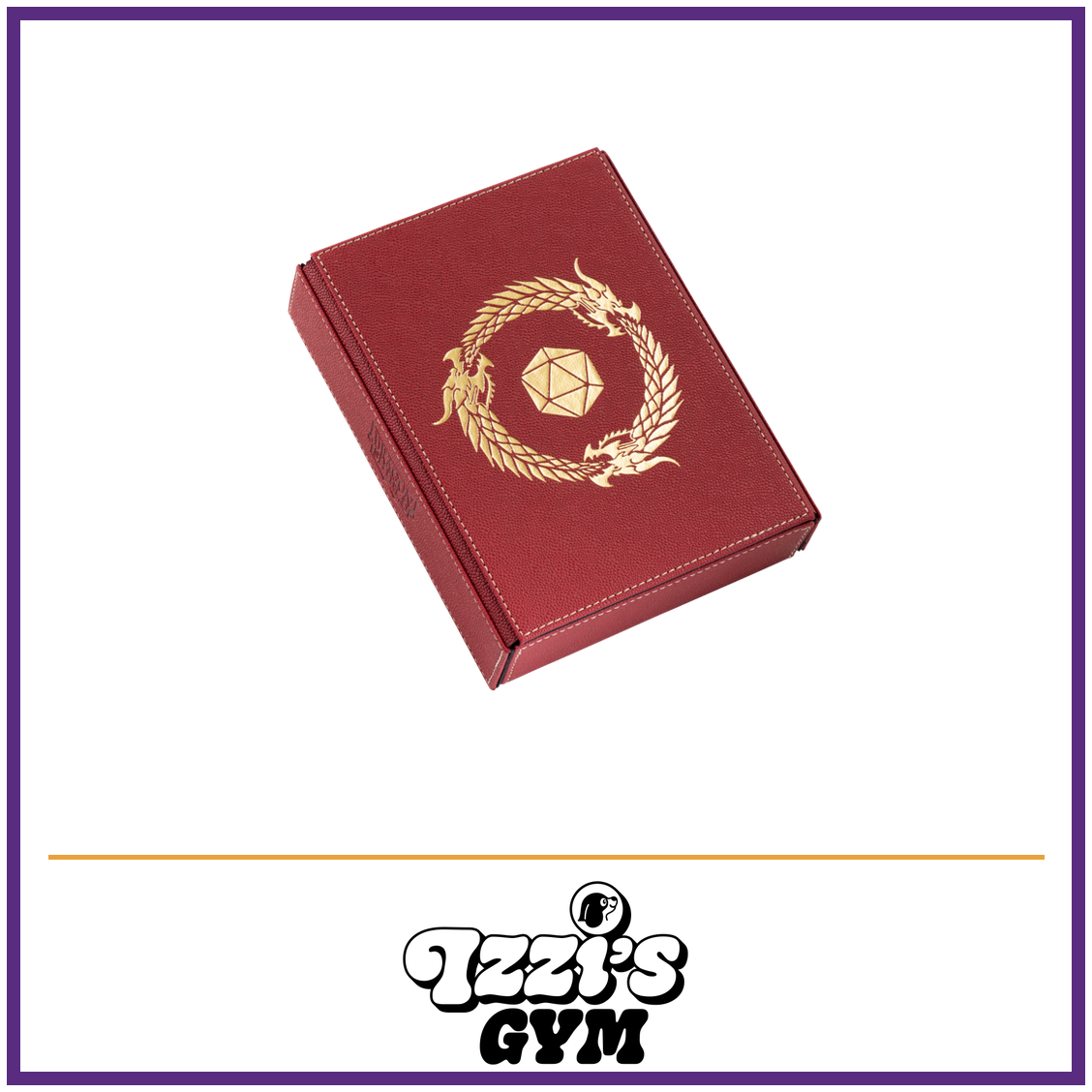 Dragon Shield Dice Companion - Blood Red — New product photo with the approved Izzi’s Gym logo