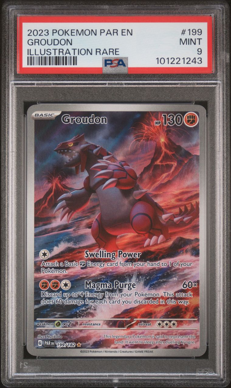 Pokémon Groudon #199 Illustration Rare PSA 9 Graded Trading Card, cert 101221243