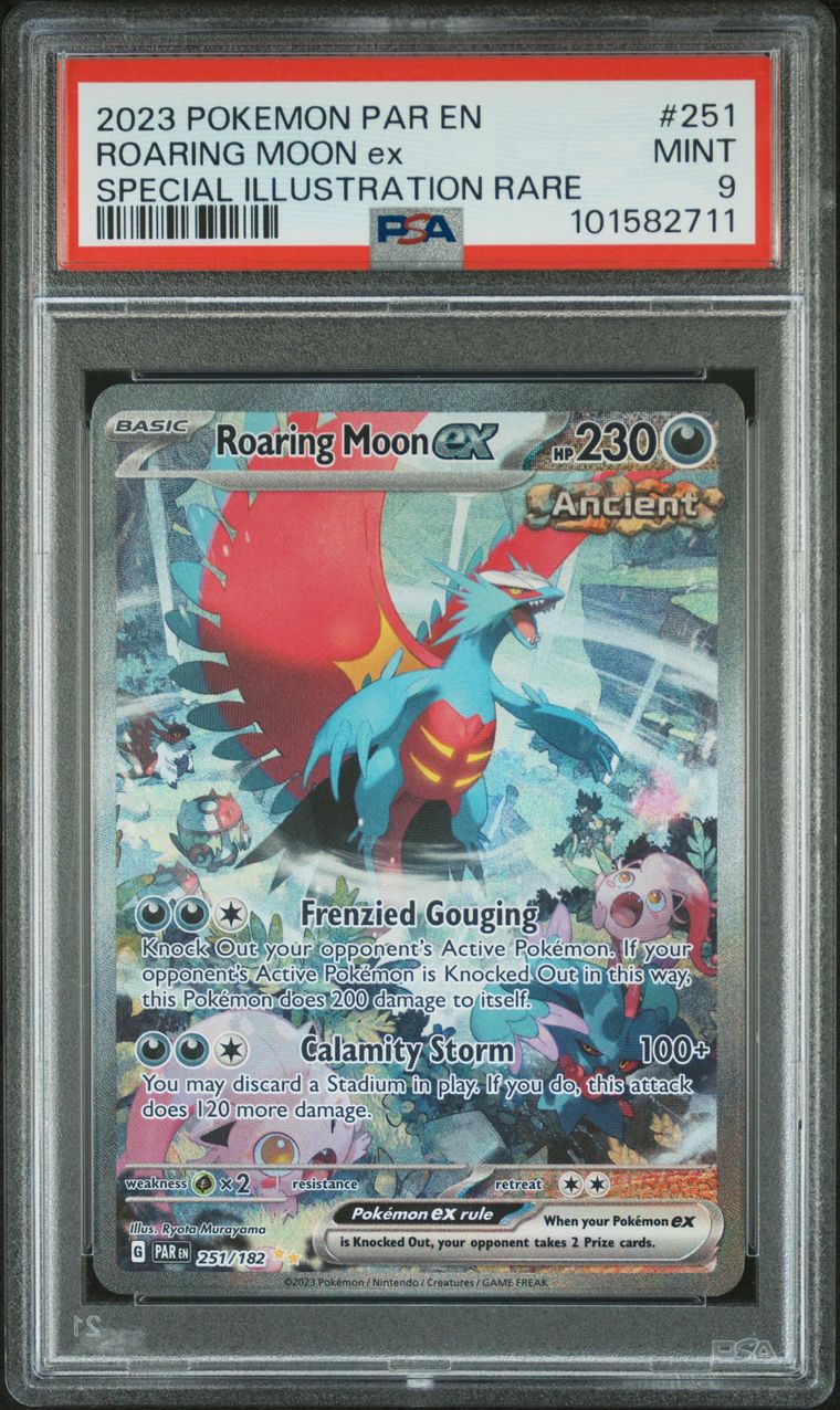 2023 Pokemon Par En-Paradox Rift 251 Roaring Moon Ex — PSA 9, cert 101582711