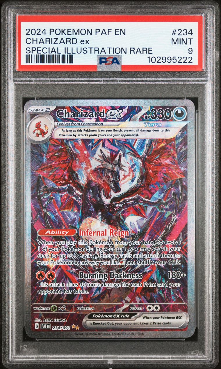Pokémon Charizard EX PSA 9 Graded Trading Card, cert 102995222