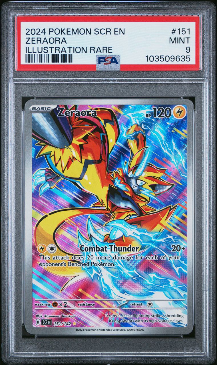 2024 Pokemon Scr En-Stellar Crown 151 Zeraora — PSA 9, cert 103509635