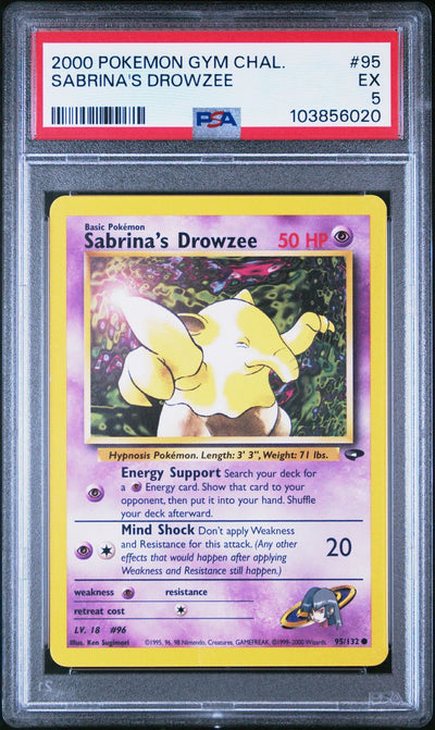 2000 Pokemon Gym Challenge 95 Sabrina's Drowzee — PSA 5, cert 103856020