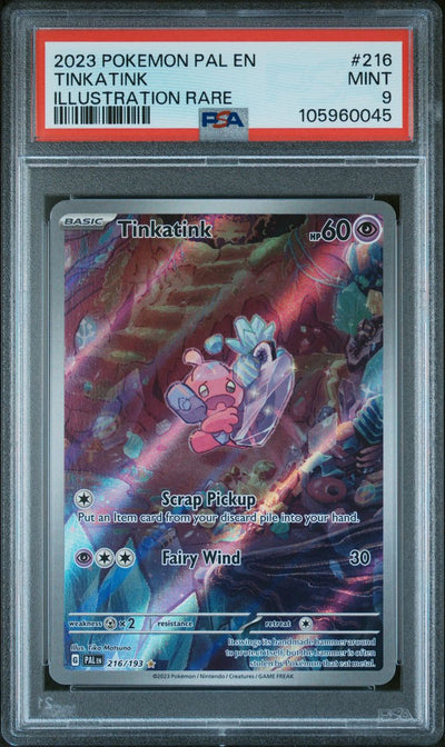 2023 Pokemon Pal En-Paldea Evolved 216 Tinkatink — PSA 9, cert 105960045