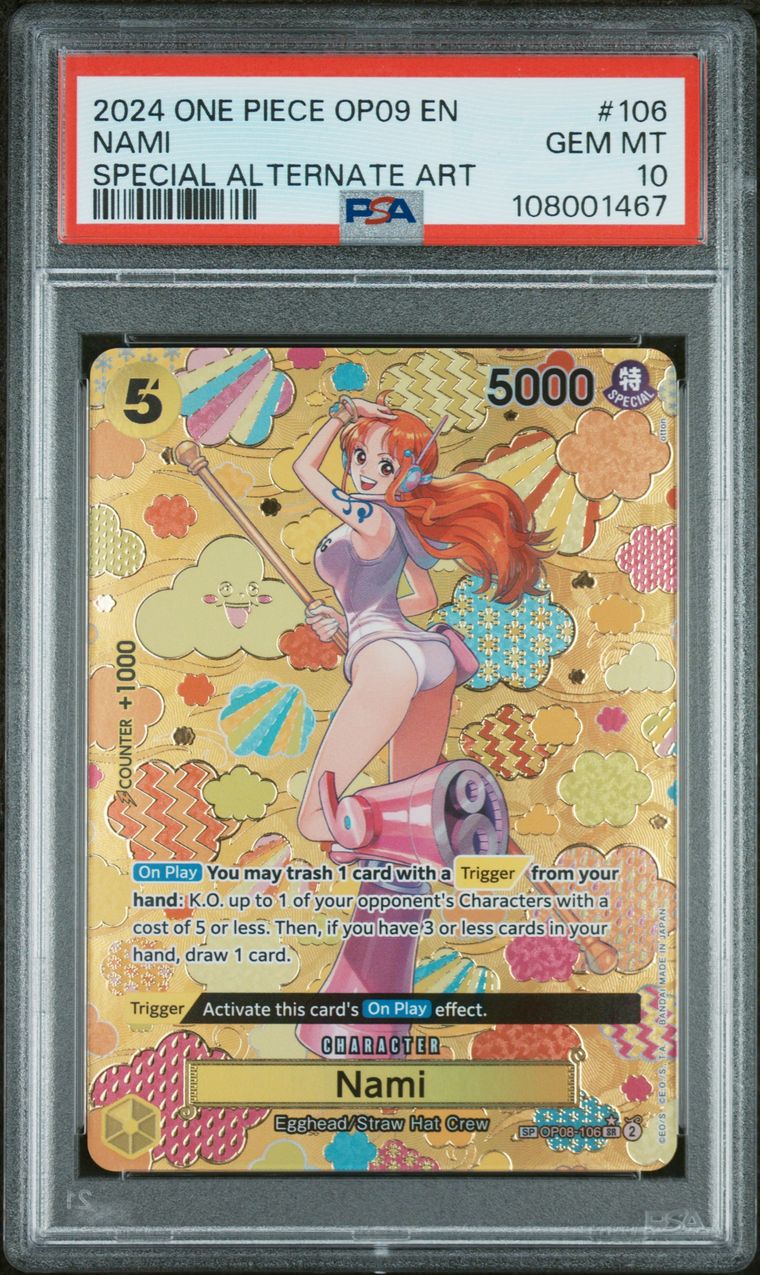 One Piece Nami PSA 10 Graded Trading Card, cert 108001467