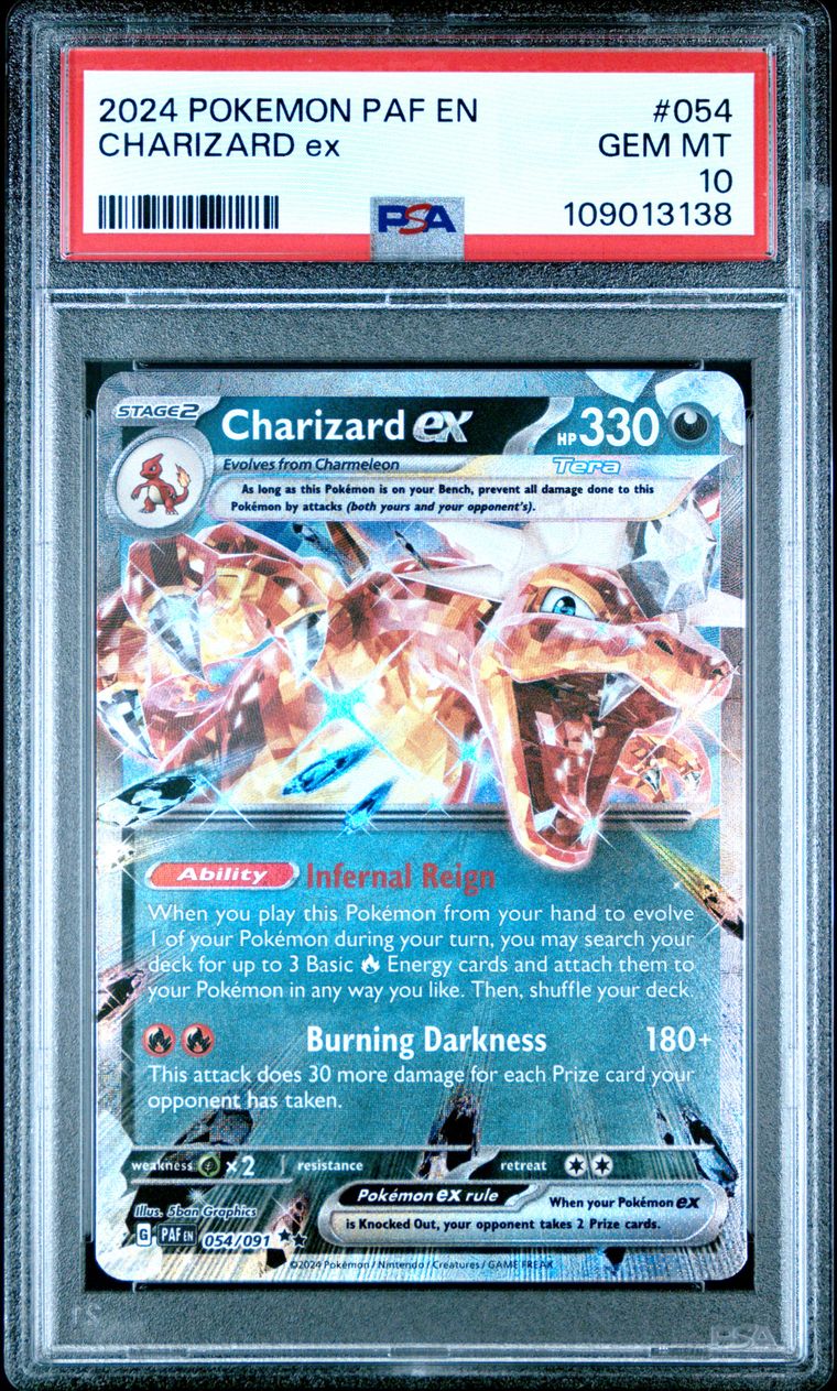 Pokémon Charizard EX #054 PSA 10 Graded Trading Card, cert 109013138