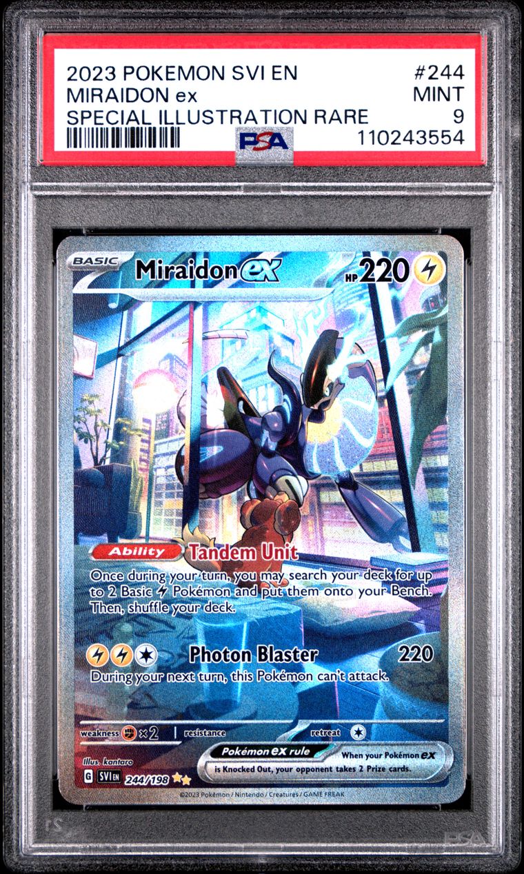 2023 Pokemon Svi En-Scarlet & Violet 244 Miraidon Ex — PSA 9, cert 110243554