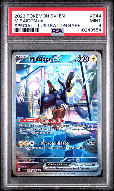 2023 Pokemon Svi En-Scarlet & Violet 244 Miraidon Ex — PSA 9, cert 110243554