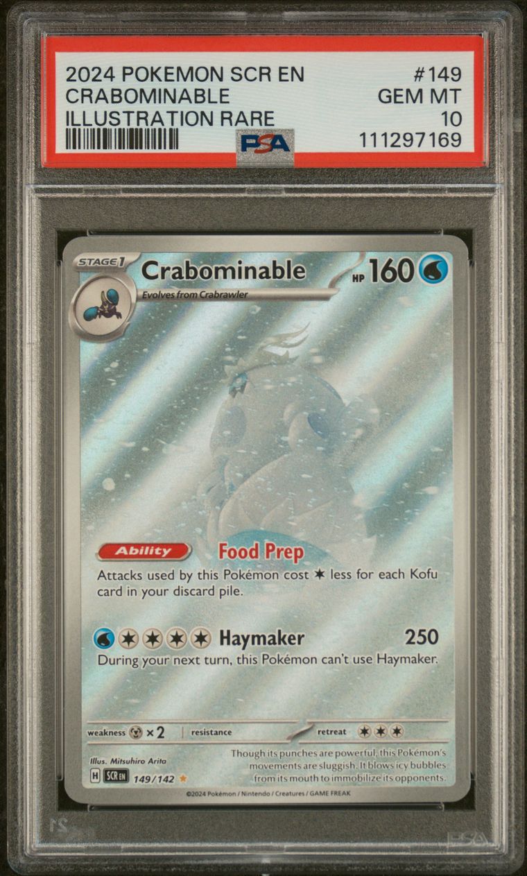 2024 Pokemon Scr En-Stellar Crown 149 Crabominable — PSA 10, cert 111297169