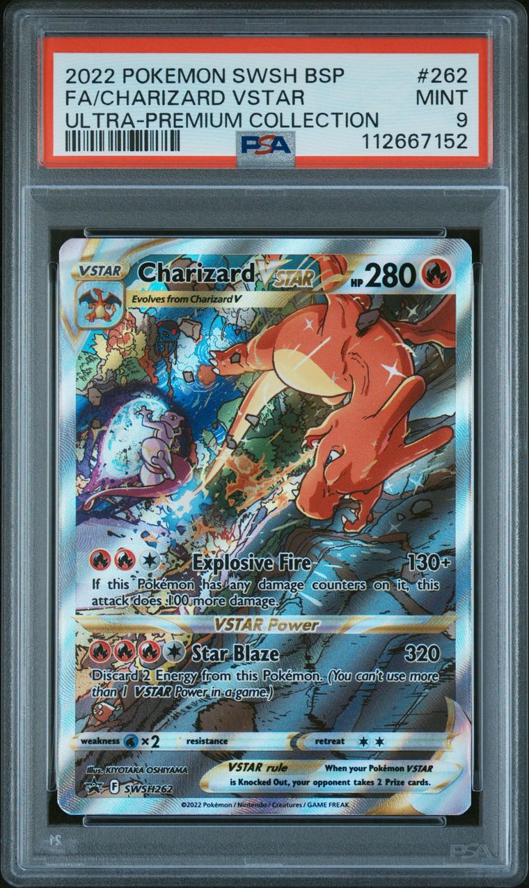 Pokémon Charizard VSTAR PSA 9 Graded Trading Card, cert 112667152