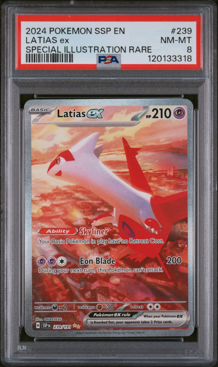 2024 Pokemon Ssp En-Surging Sparks 239 Latias Ex — PSA 8, cert 120133318