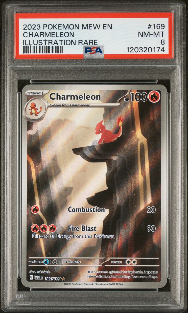 2023 Pokemon Mew En-151 169 Charmeleon — PSA 8, cert 120320174