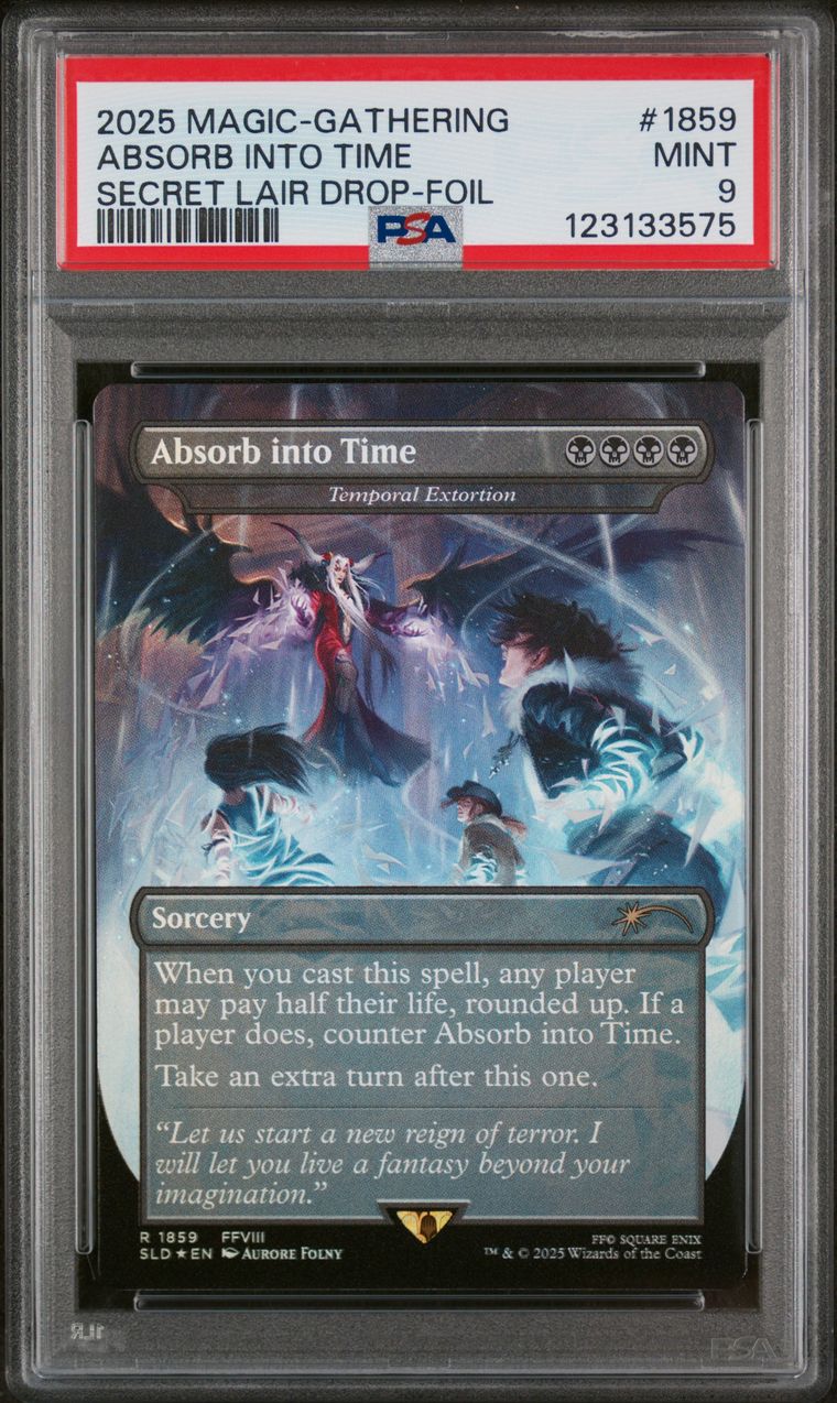 Magic: The Gathering Absorb Into Time PSA 9 Graded Trading Card, cert 123133575