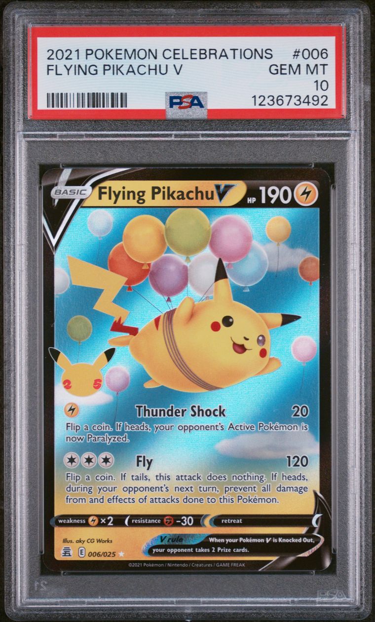 2021 Pokemon Celebrations 006 Flying Pikachu V — PSA 10, cert 123673492