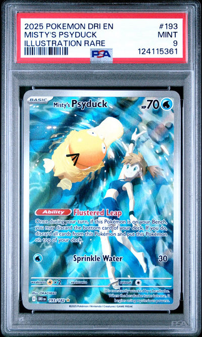 2025 Pokemon Dri En-Destined Rivals 193 Misty's Psyduck — PSA 9, cert 124115361