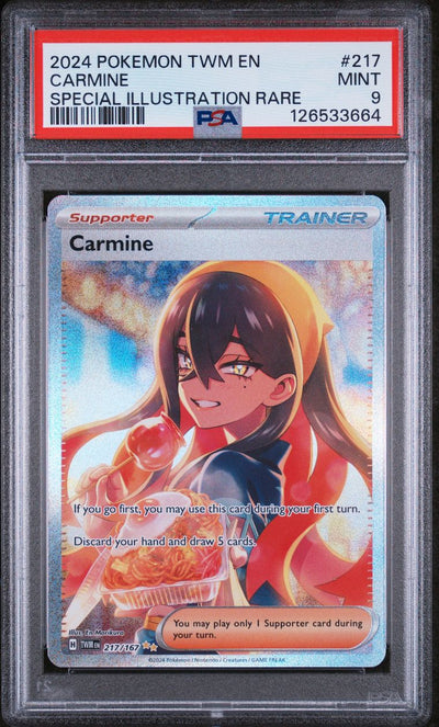 2024 Pokemon Twm En-Twilight Masquerade 217 Carmine — PSA 9, cert 126533664