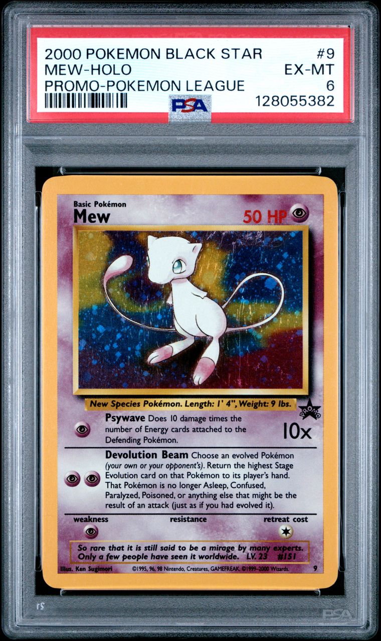 Mew-Holo Pokemon League — PSA 6, cert 128055382