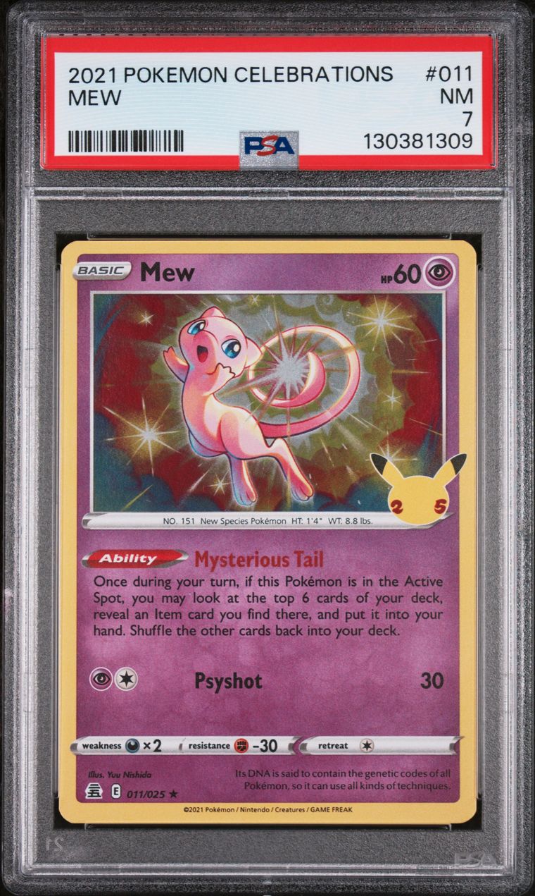 Pokémon Mew #011 PSA 7 Graded Trading Card, cert 130381309