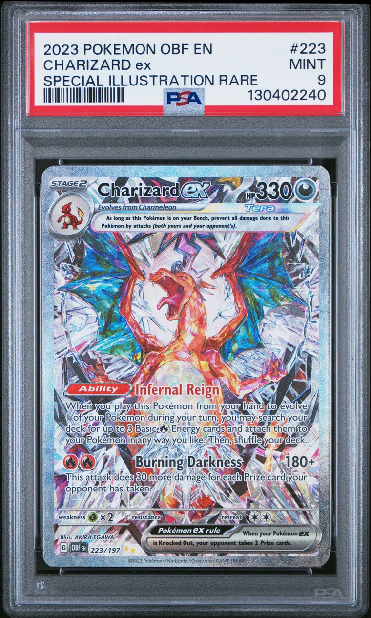 Pokémon Charizard EX PSA 9 Graded Trading Card, cert 130402240