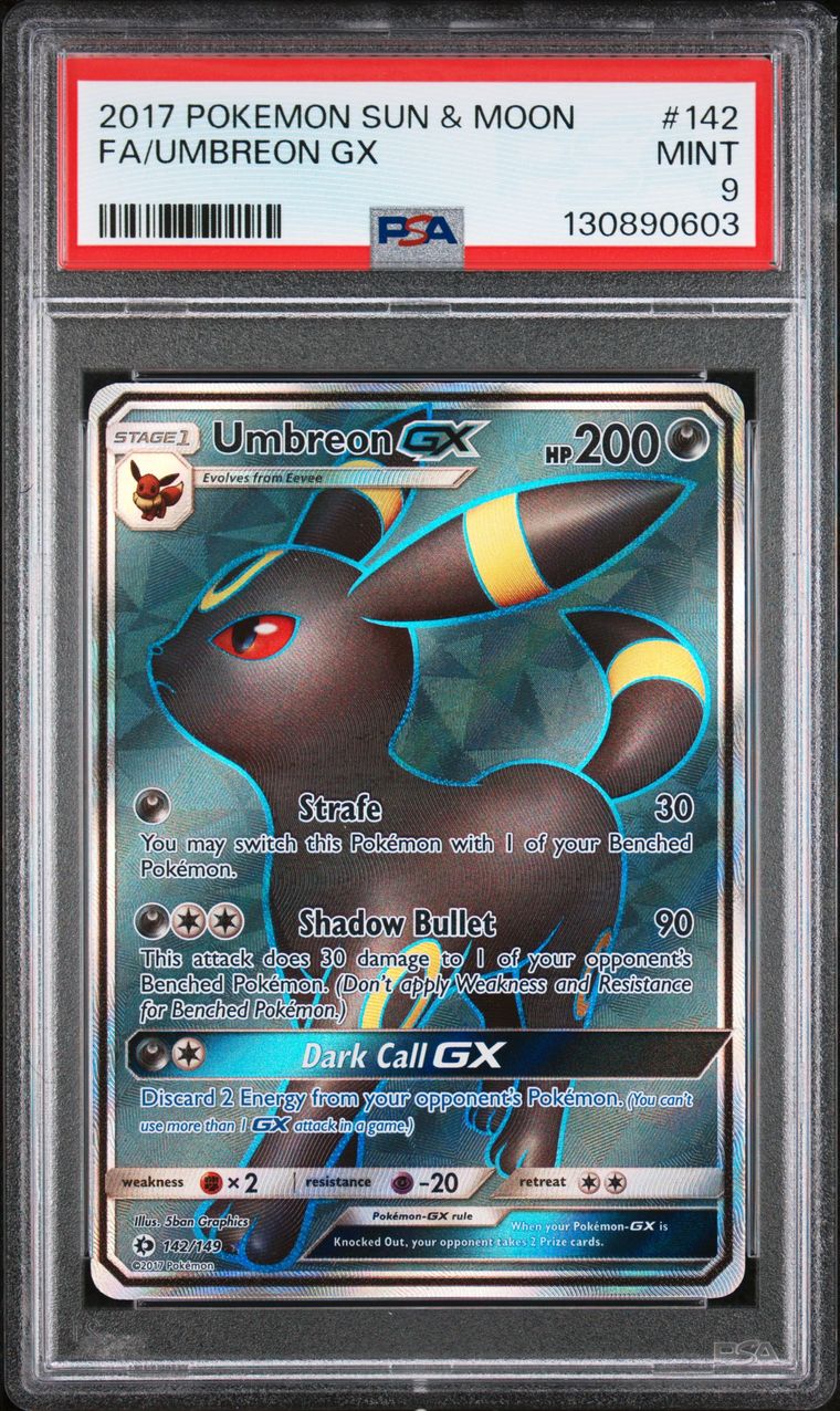 Umbreon Gx — PSA 9, cert 130890603