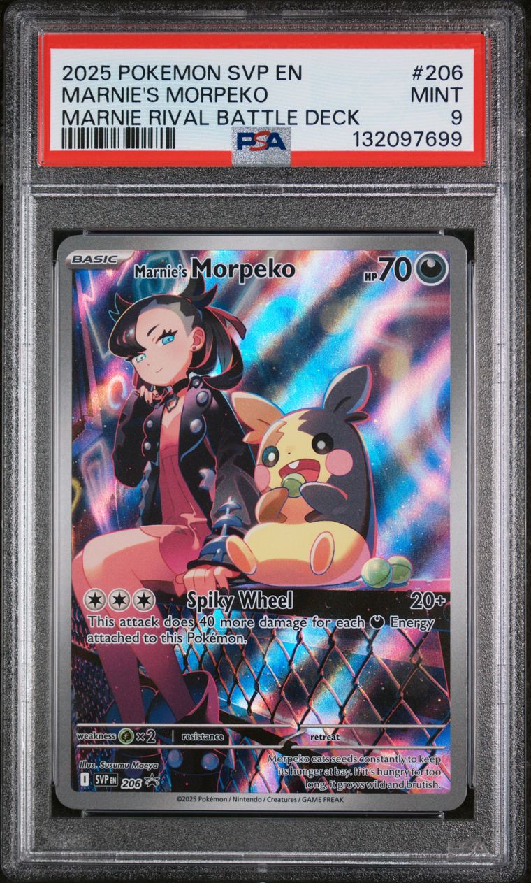 Marnie's Morpeko Marnie Rival Battle Deck — PSA 9, cert 132097699