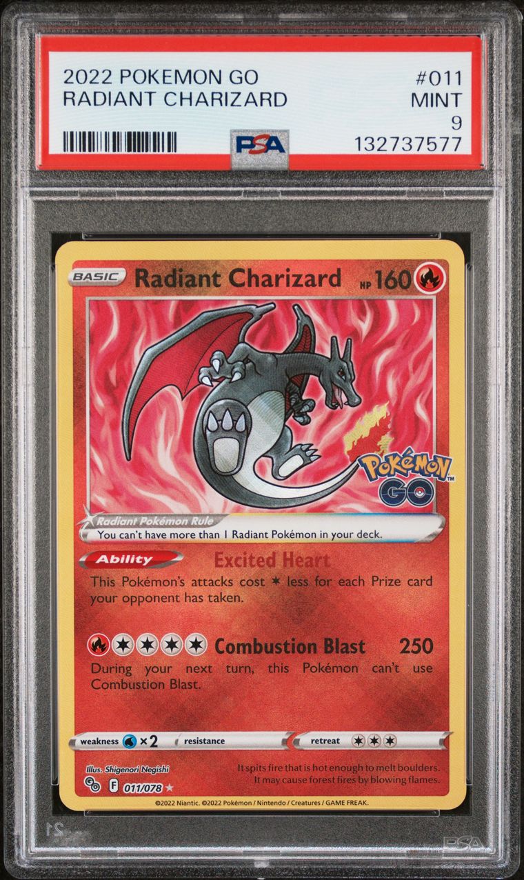Radiant Charizard — PSA 9, cert 132737577