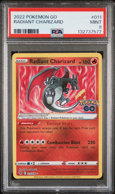 Radiant Charizard — PSA 9, cert 132737577