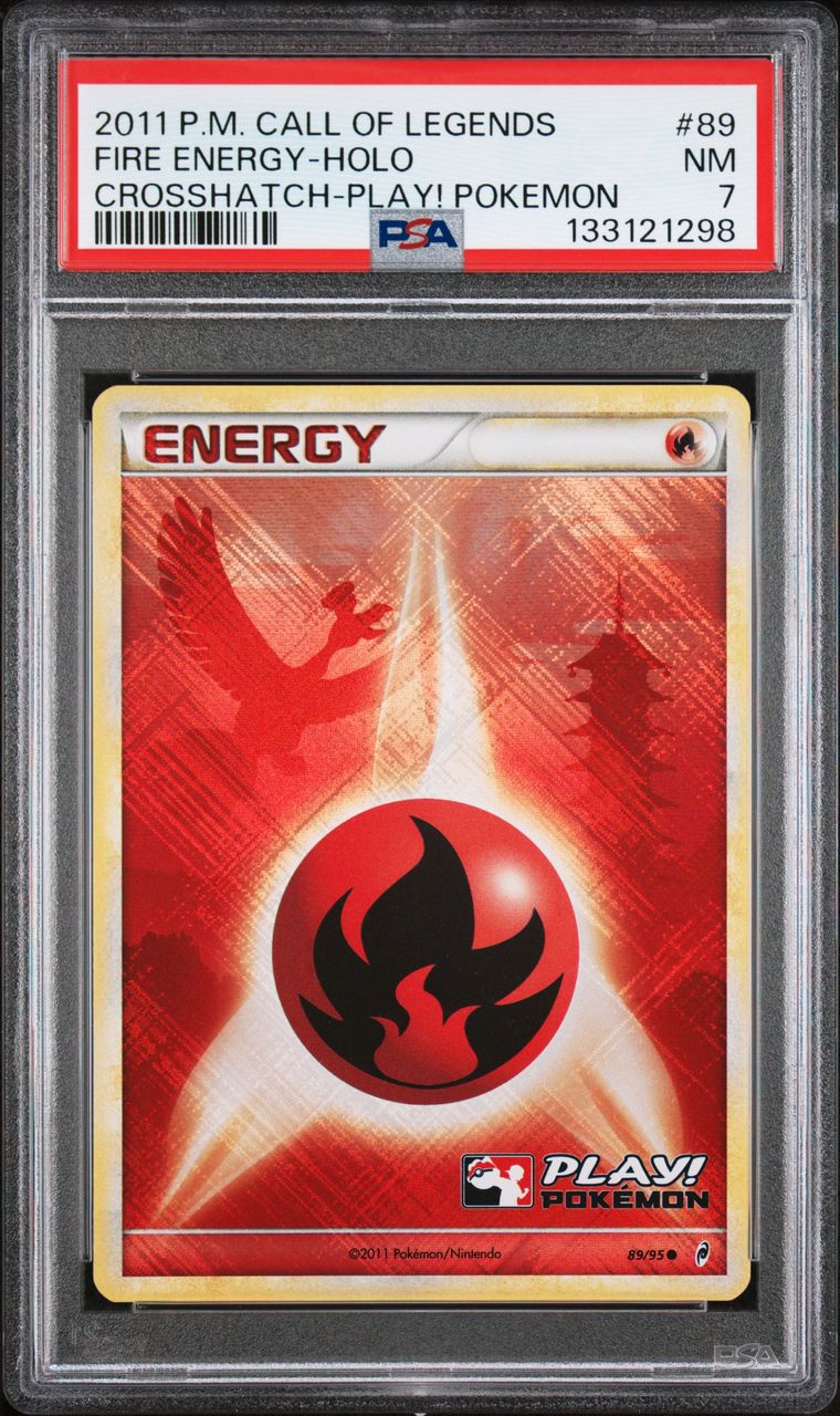 Fire Energy-Holo Crosshatch-2011 Play! Pokemon — PSA 7, cert 133121298