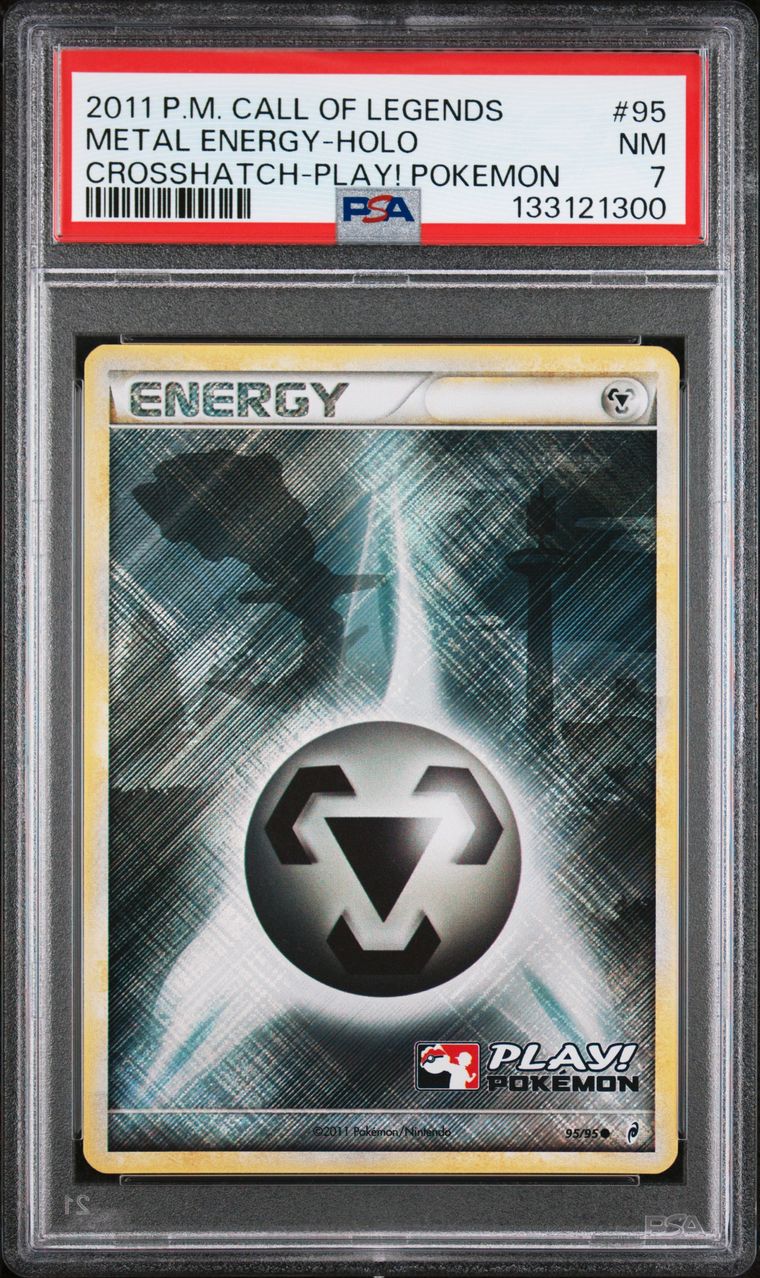 Metal Energy-Holo Crosshatch-2011 Play! Pokemon — PSA 7, cert 133121300