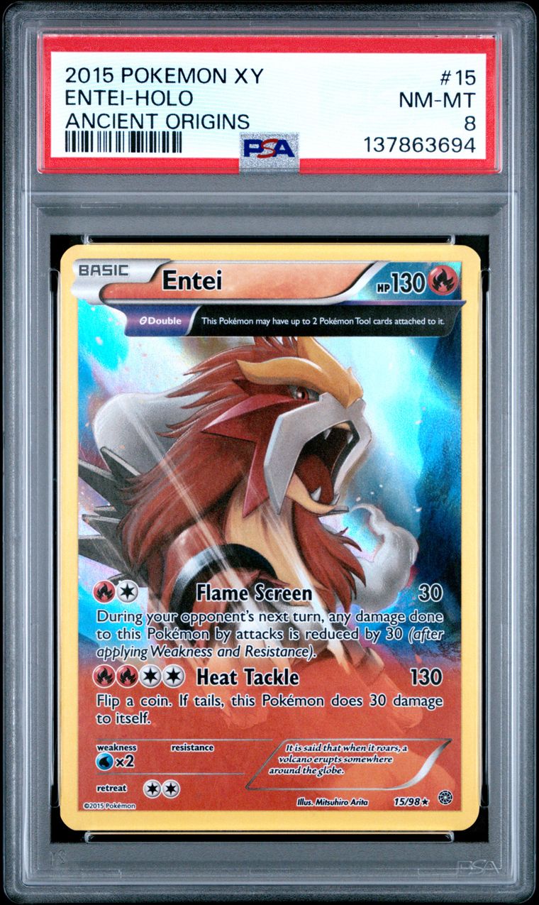 Entei — PSA 8, cert 137863694