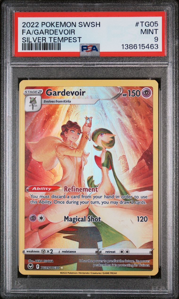 Pokémon Gardevoir #TG05 Full Art PSA 9 Graded Trading Card, cert 138615463