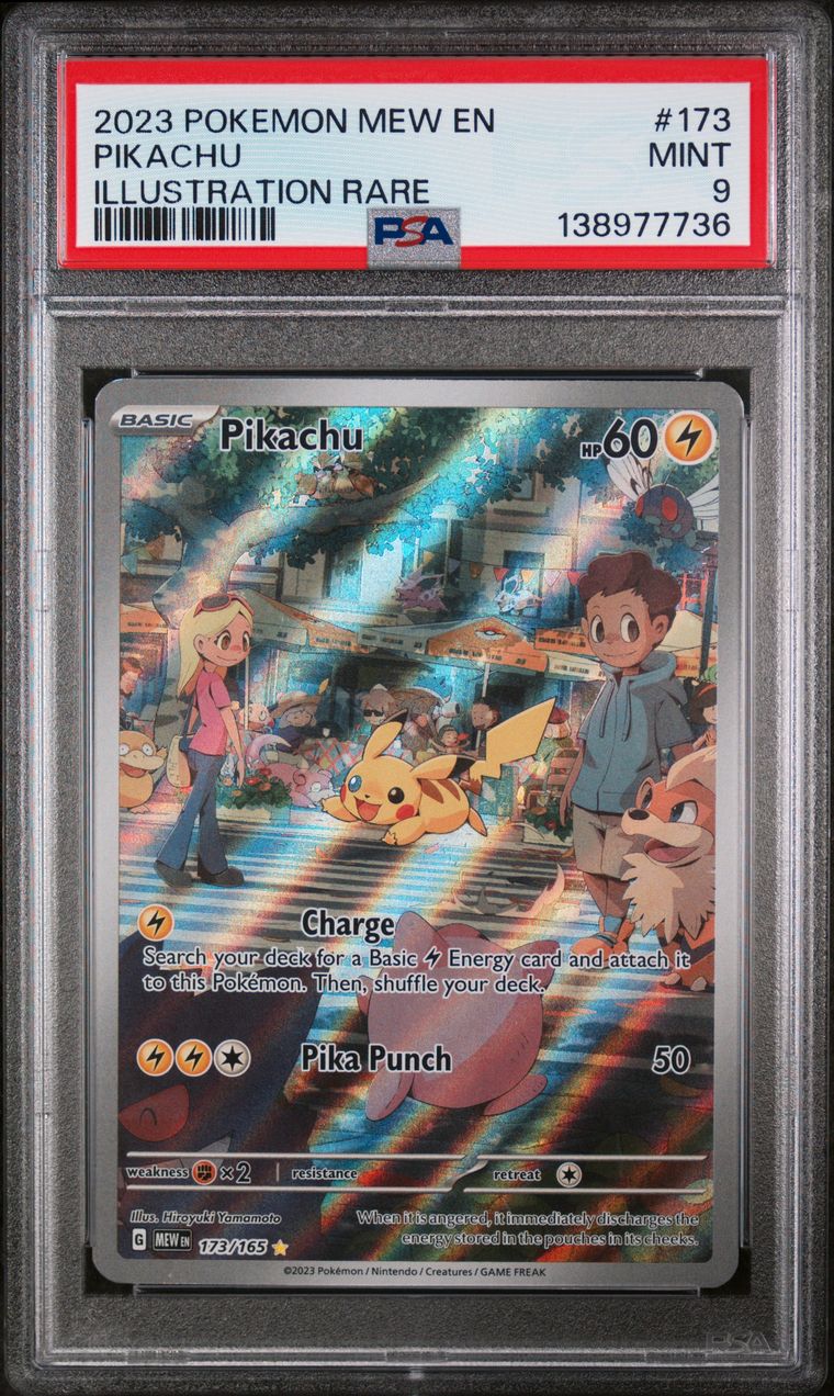Pokémon Pikachu PSA 9 Graded Trading Card, cert 138977736