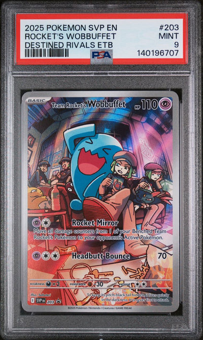 Team Rocket's Wobbuffet Destined Rivals Elite Trainer Box — PSA 9, cert 140196707