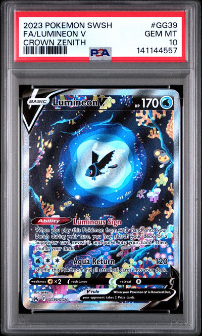 Lumineon V Crown Zenith — PSA 10, cert 141144557