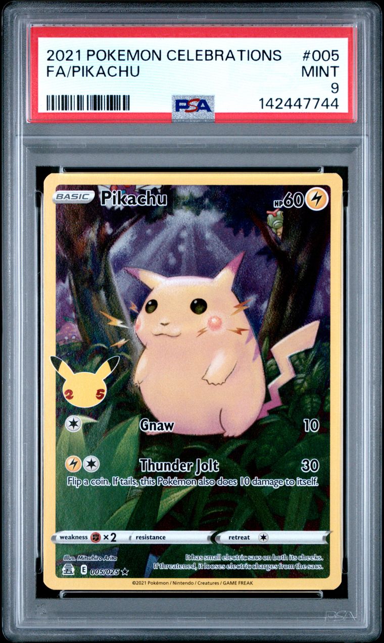 Pikachu — PSA 9, cert 142447744