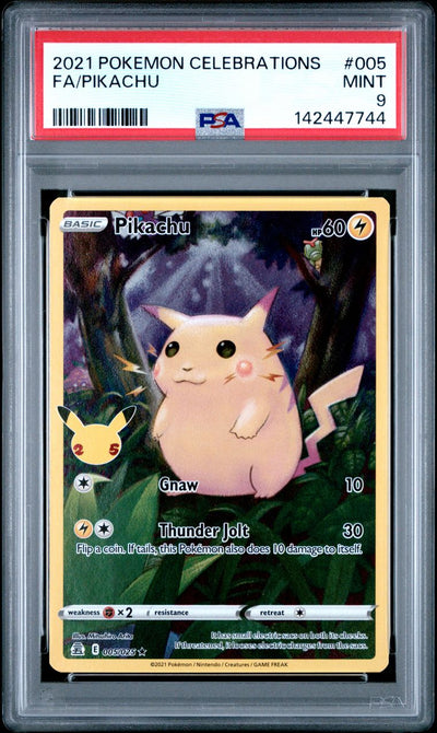 Pikachu — PSA 9, cert 142447744