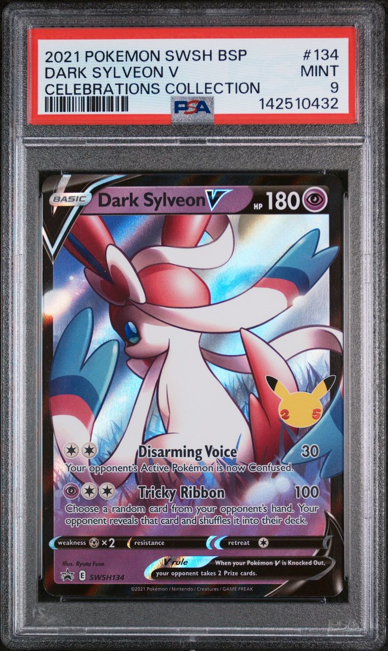 Dark Sylveon V Celebrations Collection — PSA 9, cert 142510432