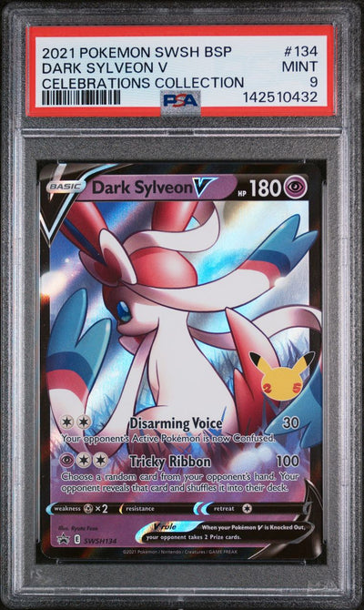 Dark Sylveon V Celebrations Collection — PSA 9, cert 142510432